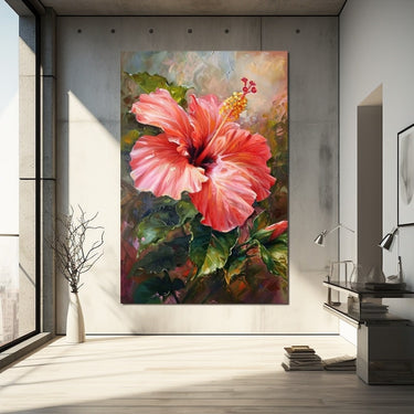 Large Pink Flower Painting